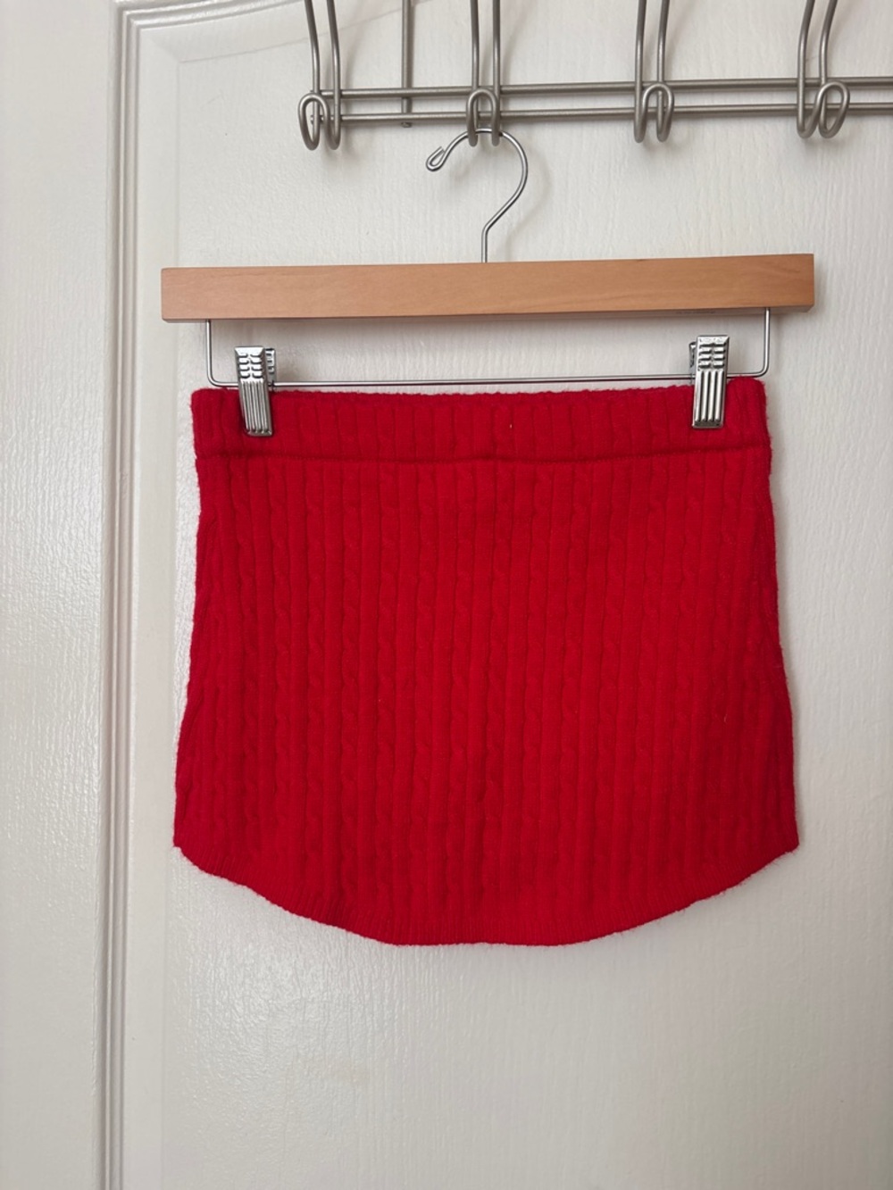 Frankie's Bikinis Red Ribbed Knit Mini Skirt